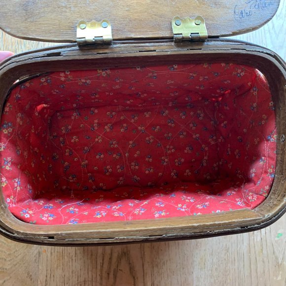 Vintage - Caro Nan - Basket Purse Painted Mushrooms Ladybug - Picture 13 of 15